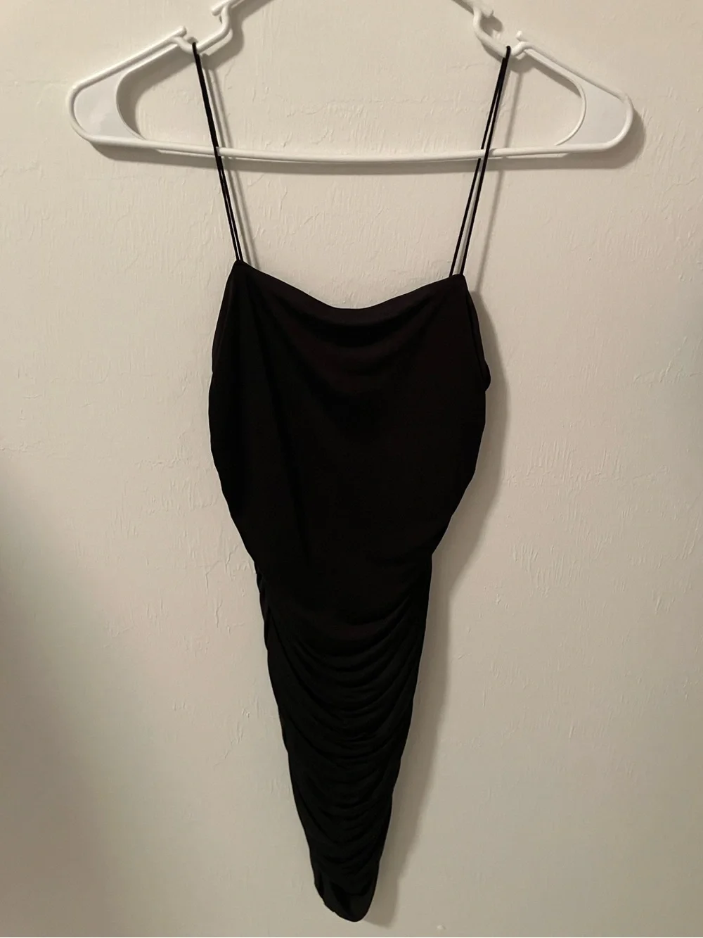 Ruched Mini Dress with Spaghetti Straps - Picture 6 of 7